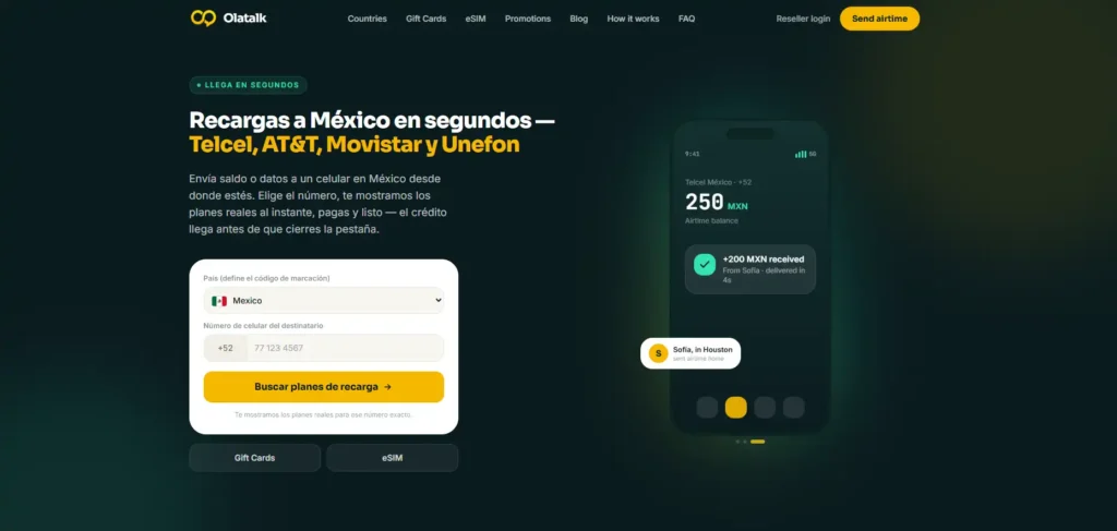 enviar recargas a México desde Estados Unidos
