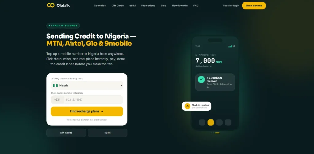 Send Airtime to Nigeria